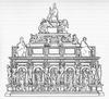 Julius II., Zeichnung Grabmal, Rekonstruktion der Breitseite (Horst Bredekamp)