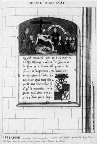 André d'Espinay, Zeichnung Epitaph (Louis Boudan)