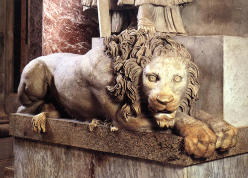 Clemens XIII., Grabmal S. Pietro in Vaticano, Löwe links