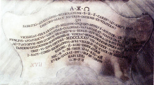 Fabrizio Serbelloni, Grabmal SS. Ambrogio e Carlo al Corso, Gedenktafel
