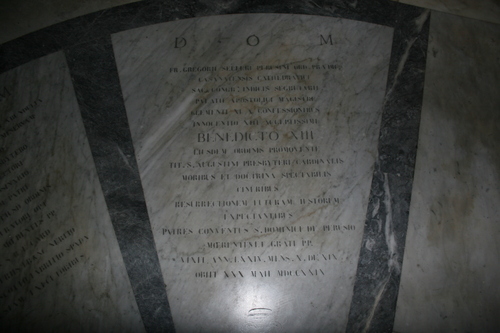 Gregorio Selleri, Grabmal in S. Maria sopra Minerva, Inschrift