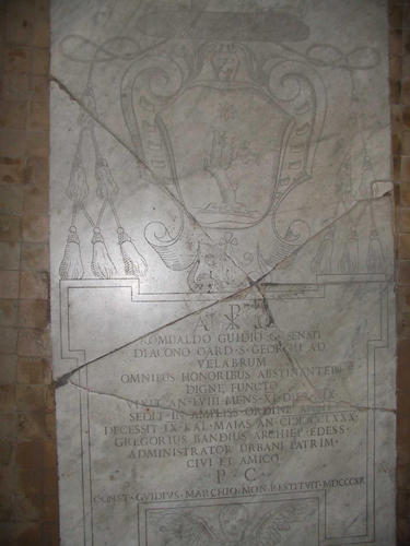 Romualdo Guidi, Grabmal S. Giorgio in Velabro, Inschrift