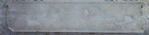 Juan de Mella, Grabmal S. Maria in Monserrato, Inschrift