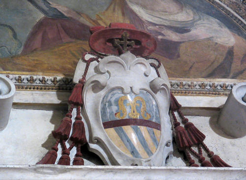 Savo Mellini, Grabmal S. Maria del Popolo, Mellini-Wappen oberhalb 