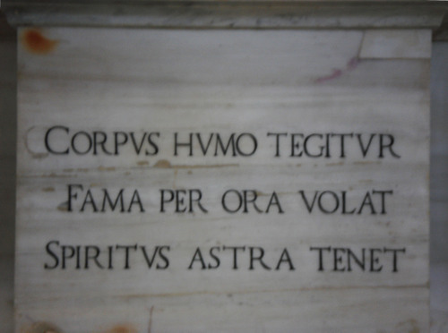 Pietro Paolo Parisi, Grabmal S. Maria degli Angeli, Motto