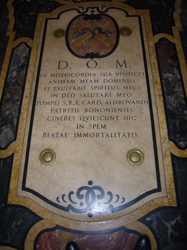 Pompeio Aldovrandi, Inschrift