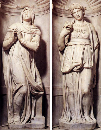 Julius II., Grabmal S. Pietro in Vincoli, Rachel und Leah 