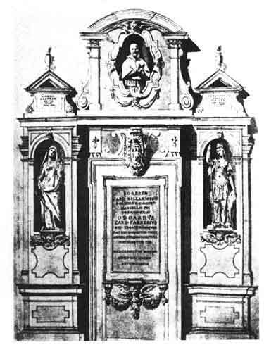 Roberto Bellarmino, Zeichnung Originalzustand des Grabmals (Gaetano de Sanctis)