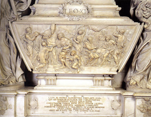 Leo XI., Grabmal S. Pietro in Vaticano, Sarkophag