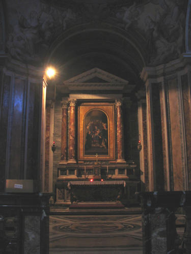 Scipione Pannocchieschi d’Elci, Grabmal S. Sabina, Standort, Altar der Kapelle